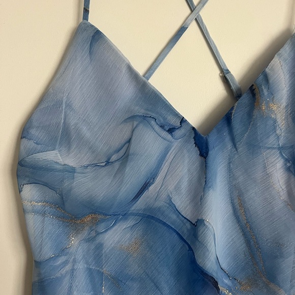 Lulu's Aqua Marble Midi Dress - Picture 5 of 8